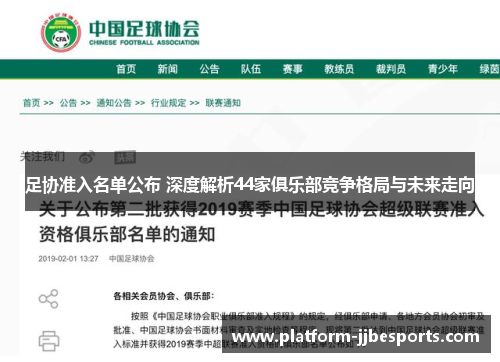 足协准入名单公布 深度解析44家俱乐部竞争格局与未来走向 足协准入名单公布 深度解析44家俱乐部竞争格局与未来走向